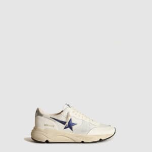골든구스 남성 블루 라미네이티드 레더 스타 런닝솔 - Golden Goose Mens Bl…