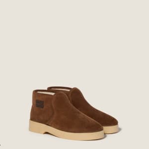 미우미우 여성 시어링 슬립온 부티 - Miumiu Womens Shearling Slip-…