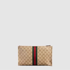 구찌 여성 뉴트럴 라지 웹 파우치 GG - Gucci Womens Neutral Large…