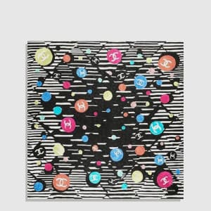 샤넬 여성 도트 CC 로고 실크 스퀘어 스카프 - Chanel Womens Dot CC L… - 1