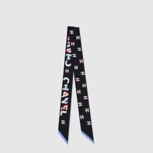 샤넬 여성 네온 로고 실크 트윌리 - Chanel Womens Neon Logo Silk … - 1