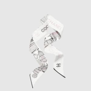 샤넬 여성 버드케이지 프린트 실크 트윌리 - Chanel Womens Birdcage Pr… - 1