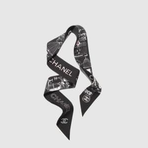 샤넬 여성 버드케이지 프린트 실크 트윌리 - Chanel Womens Birdcage Pr… - 1