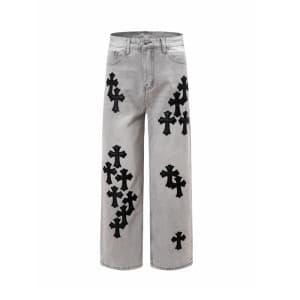 크롬하츠 남성 트렌디 청바지 - Chrom Hearts Mens Trendy Jeans -… - 1